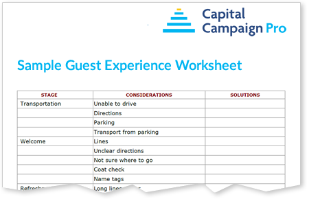 Sample Guest Experience Worksheet
