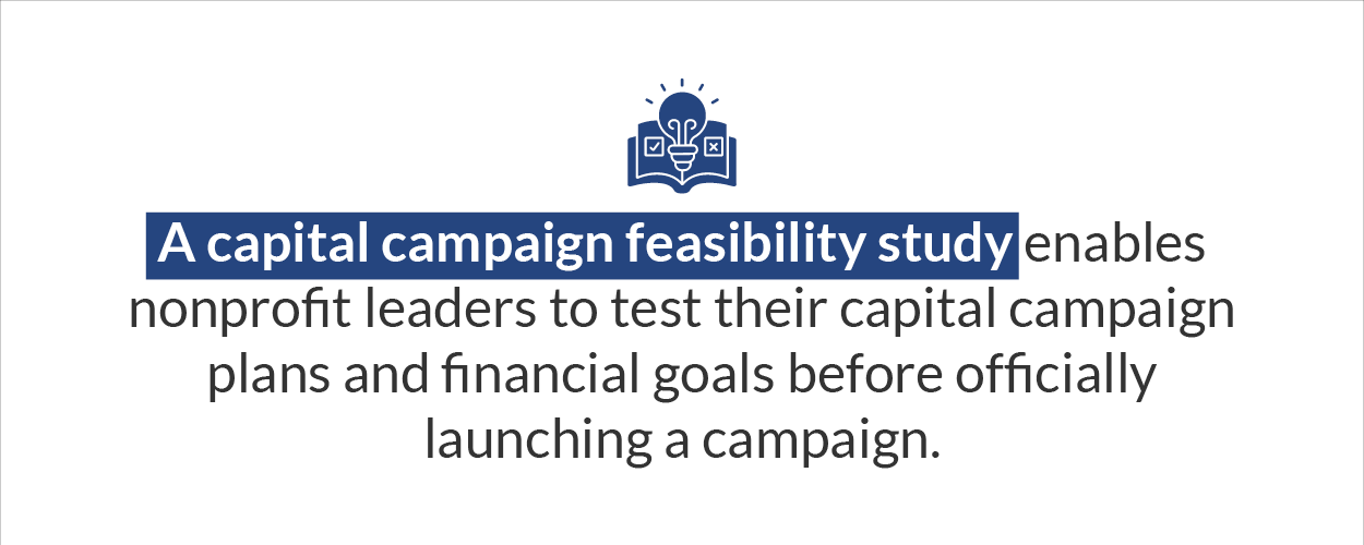 The definition of a feasibility study, written out below