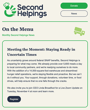 Second Helpings - example